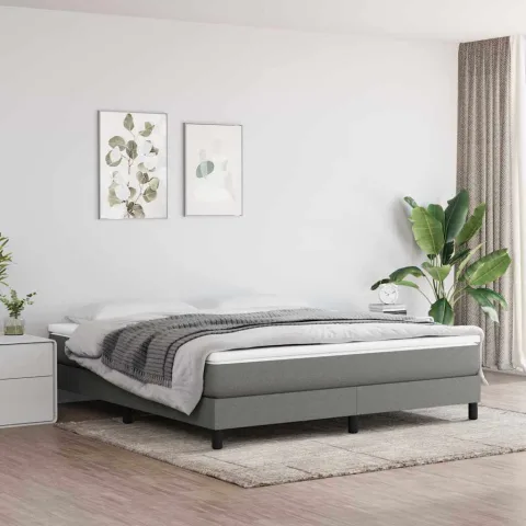 vidaXL Saltea cu arcuri buzunar, fermitate medie, gri închis, 152x203x20 cm, textil, queen
