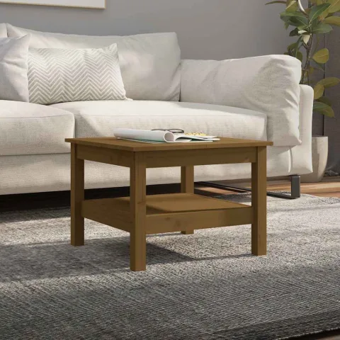 vidaXL Măsuță de cafea, maro miere, 55x55x40 cm, lemn masiv de pin