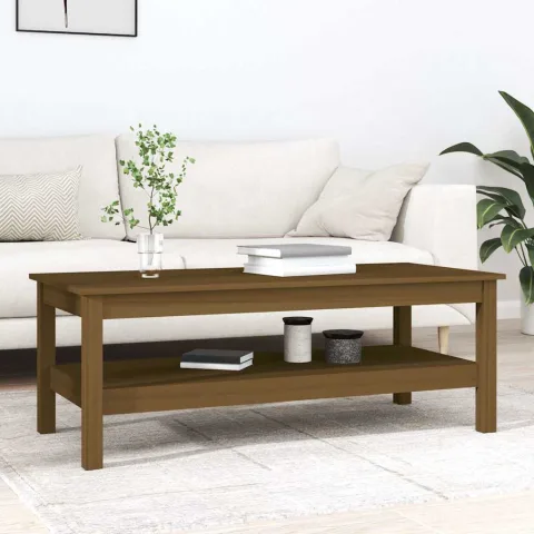 vidaXL Măsuță de cafea, maro miere, 110x50x40 cm, lemn masiv de pin
