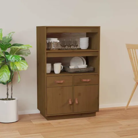 vidaXL Dulap înalt, maro miere, 67x40x108,5 cm, lemn masiv de pin