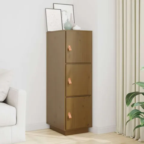 vidaXL Dulap înalt, maro miere, 34x40x108,5 cm, lemn masiv de pin