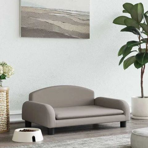 vidaXL Pat de câini, gri taupe, 70x45x30 cm, textil