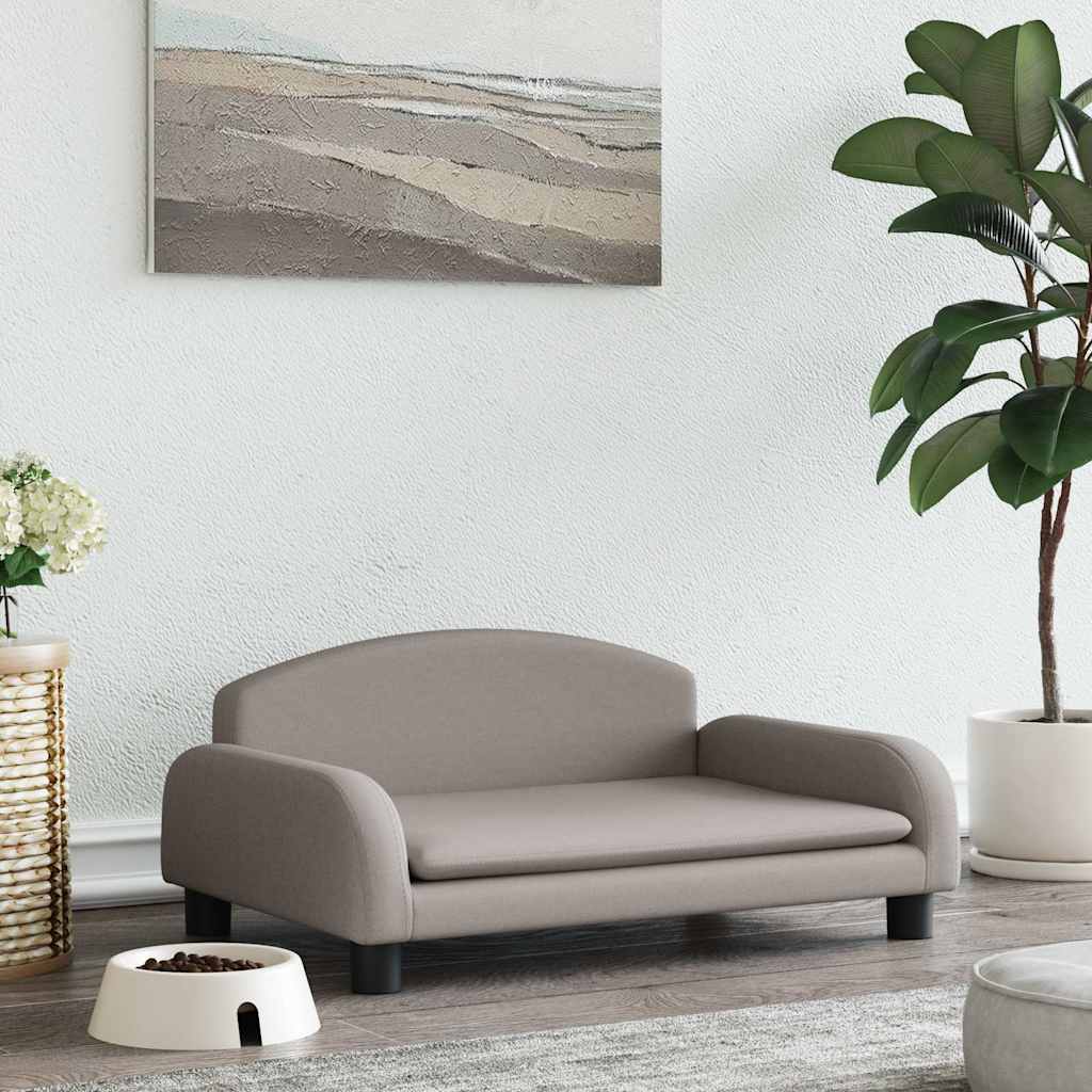 vidaXL Pat de câini, gri taupe, 70x45x30 cm, textil