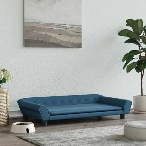 vidaXL Pat de câini, albastru, 100x50x21 cm, catifea