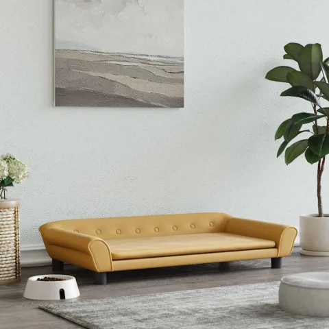 vidaXL Pat de câini, maro, 100x50x21 cm, catifea