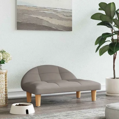 vidaXL Pat de câini, gri taupe, 70x52x30 cm, material textil