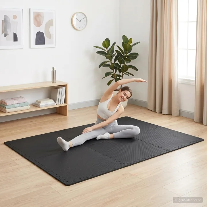 vidaXL Covorase 40 buc. Negru 14,4 m² Spumă EVA