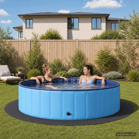 vidaXL Covor de bazin pentru piscină 16 buc. Ø 235 cm Rotund Spumă EVA