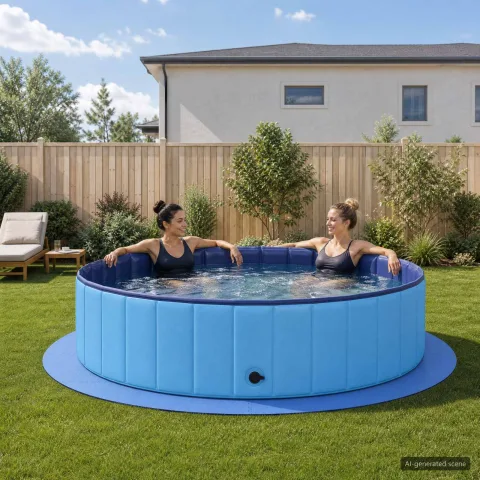 vidaXL Covor de bazin pentru piscină 16 buc. Ø 235 cm Rotund Spumă EVA