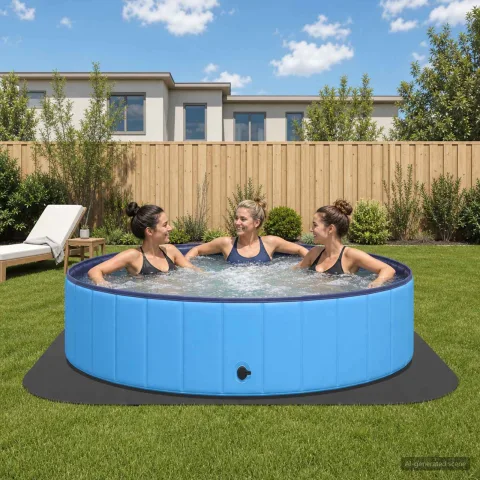 vidaXL Covor de bazin pentru piscină 36 buc. Ø 350 cm Rotund Spumă EVA