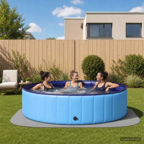 vidaXL Covor de bazin pentru piscină 36 buc. Ø 350 cm Rotund Spumă EVA