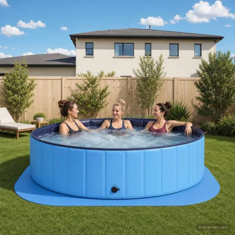 vidaXL Covor de bazin pentru piscină 36 buc. Ø 350 cm Rotund Spumă EVA