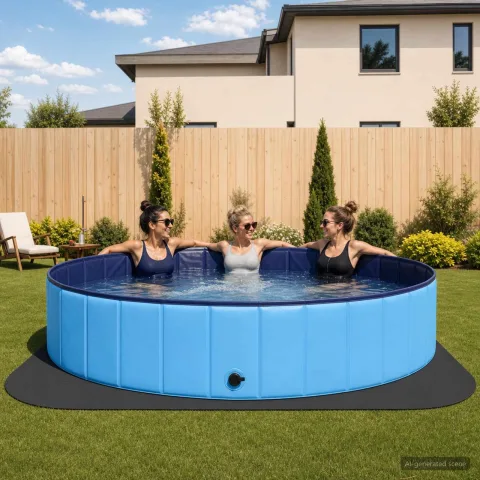vidaXL Covor de bazin pentru piscină 49 buc. Ø 408 cm Rotund Spumă EVA