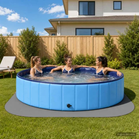 vidaXL Covor de bazin pentru piscină 49 buc. Ø 408 cm Rotund Spumă EVA
