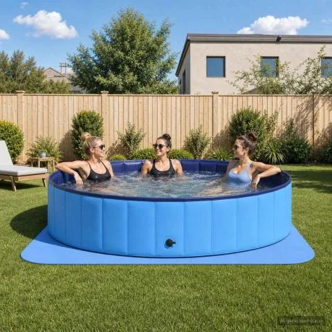 vidaXL Covor de bazin pentru piscină 49 buc. Ø 408 cm Rotund Spumă EVA