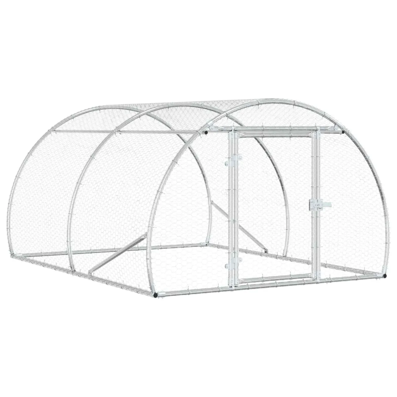 vidaXL Căsuță pentru pui Argintiu 200 x 150 x 100 cm Oțel Galvanizat