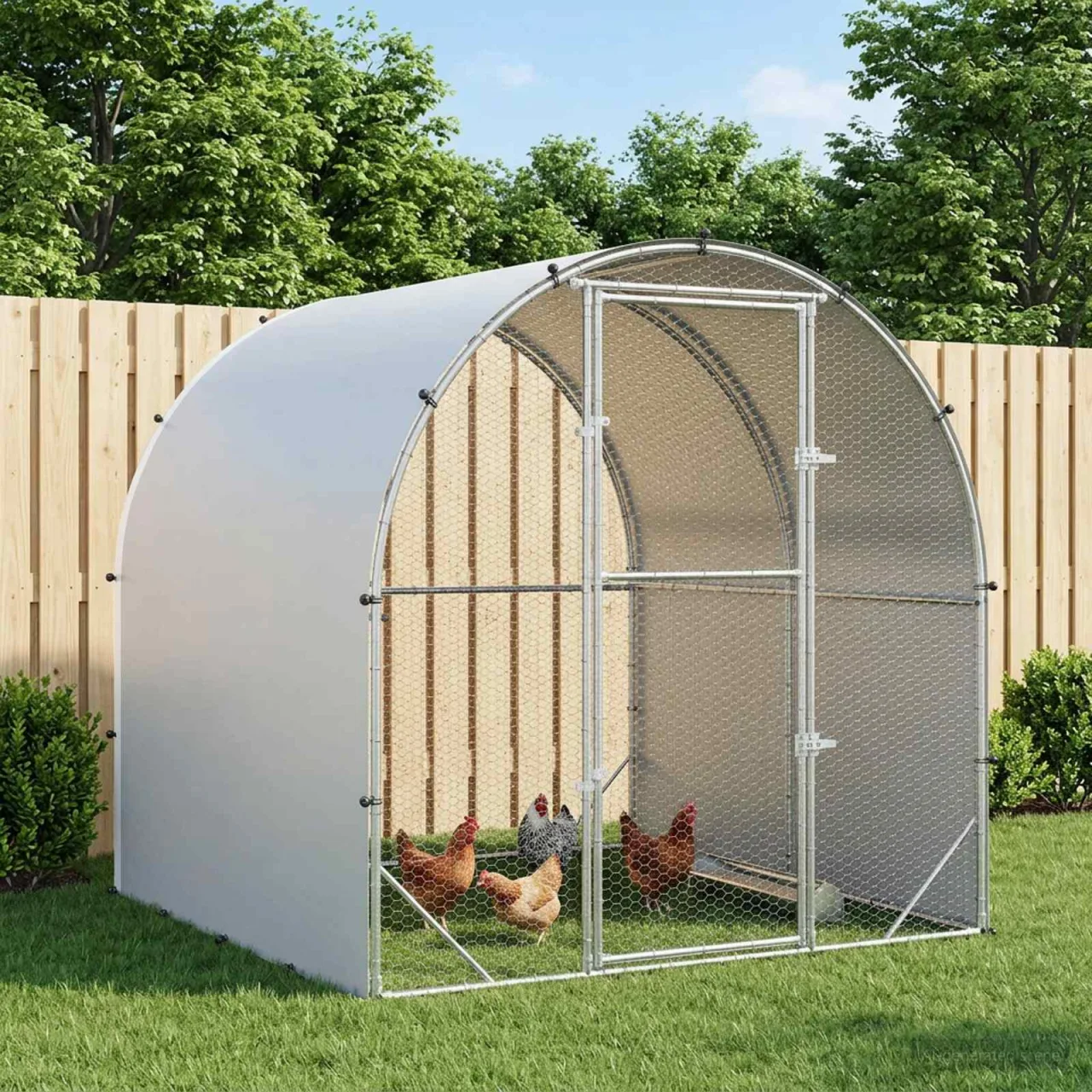 vidaXL Căsuță pentru pui Argintiu 200 x 200 x 200 cm Oțel Galvanizat