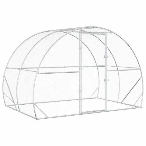 vidaXL Căsuță pentru pui Argintiu 200 x 300 x 200 cm Oțel Galvanizat