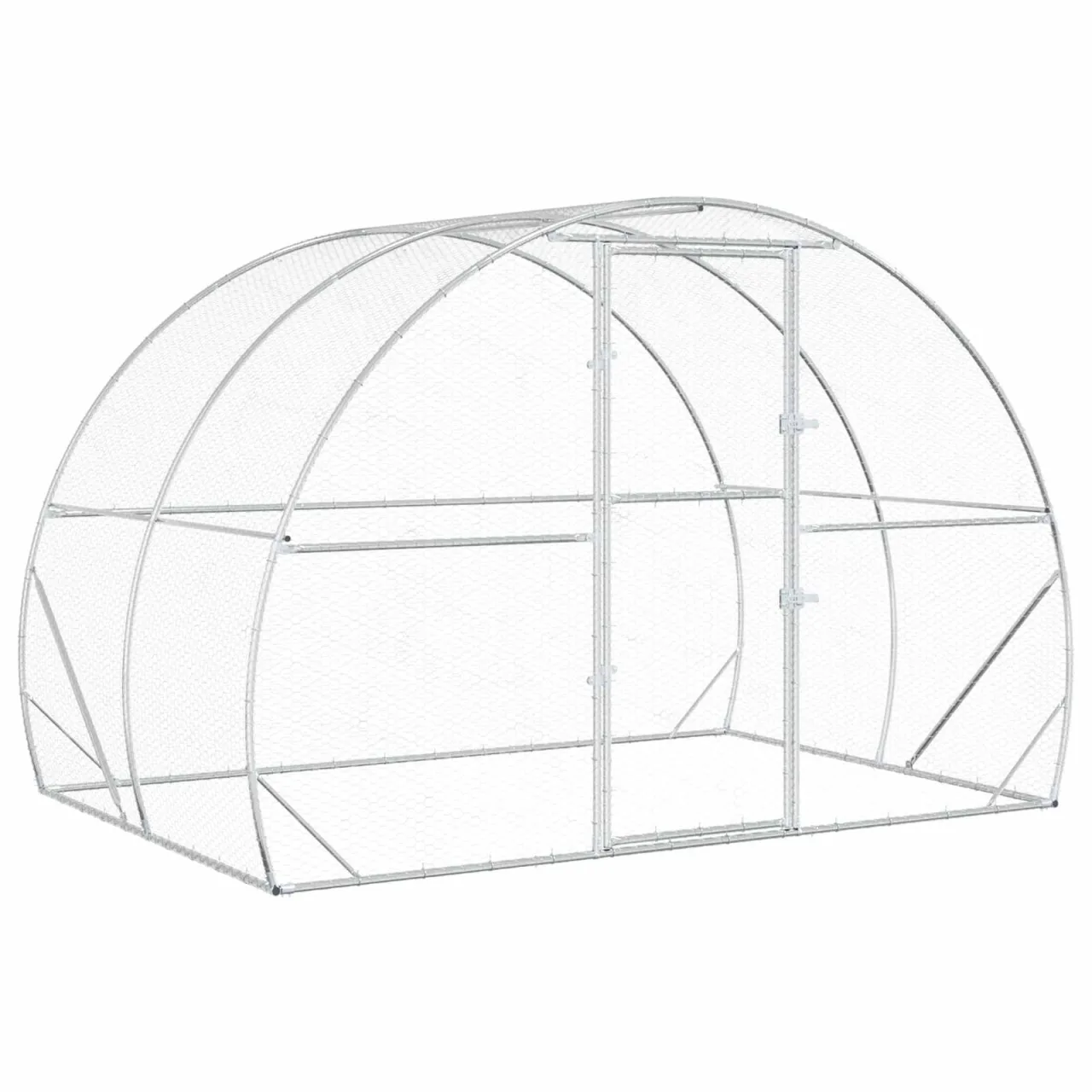 vidaXL Căsuță pentru pui Argintiu 200 x 300 x 200 cm Oțel Galvanizat