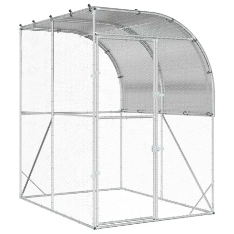 vidaXL Căsuță pentru pui Argintiu 200 x 200 x 215 cm Oțel Galvanizat