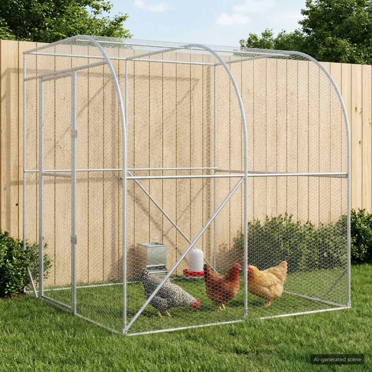 vidaXL Căsuță pentru pui Argintiu 200 x 200 x 215 cm Oțel Galvanizat
