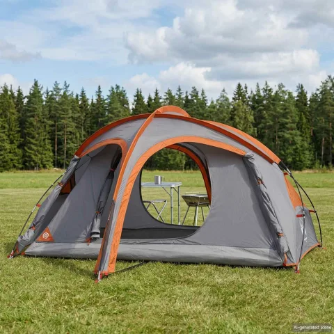 vidaXL Cort de trekking cu prelată rezistent la apă 2 persoană