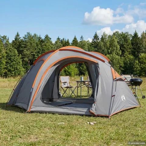 vidaXL Cort de trekking cu prelată rezistent la apă 3 persoană