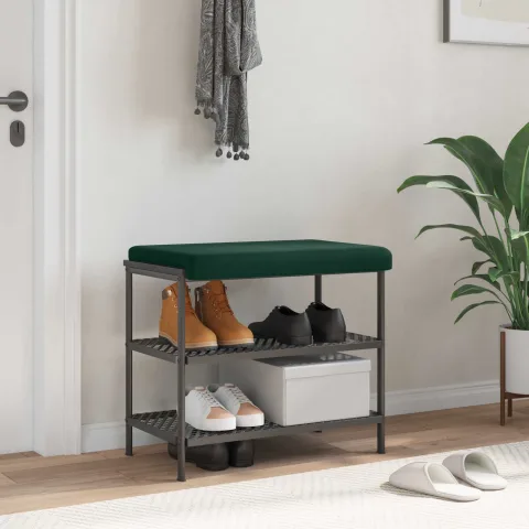 vidaXL Perna pentru bancă Catifea Verde închis Adâncime 35 cm