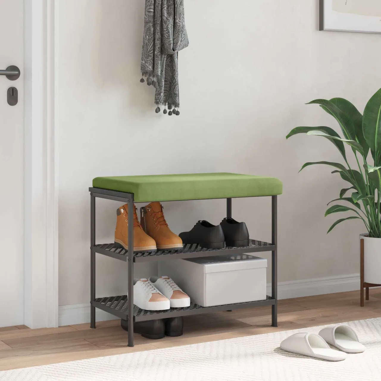 vidaXL Perna pentru bancă Catifea Verde deschis Adâncime 35 cm