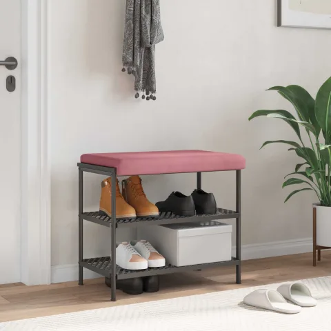 vidaXL Perna pentru bancă Catifea Roz Adâncime 35 cm