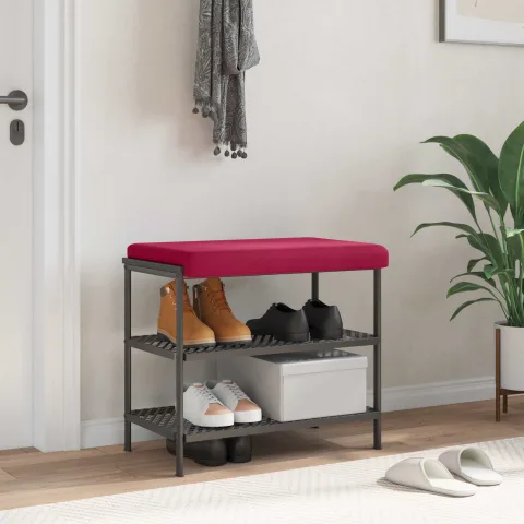 vidaXL Perna pentru bancă Catifea Roșu Vin Adâncime 35 cm