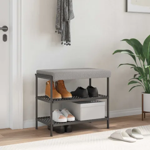 vidaXL Perna pentru bancă Țesătura Sherpa Gri deschis Adâncime 35 cm