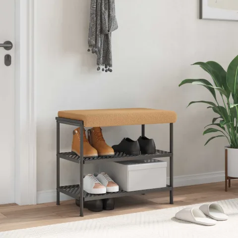 vidaXL Perna pentru bancă Țesătura Sherpa Bej Adâncime 35 cm
