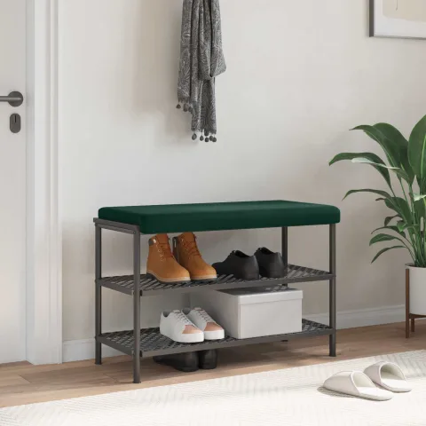 vidaXL Perna pentru bancă Catifea Verde închis Adâncime 35 cm