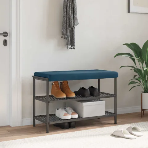 vidaXL Perna pentru bancă Catifea albastru Adâncime 35 cm