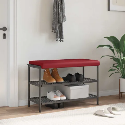 vidaXL Perna pentru bancă Piele artificială Roșu Vin Adâncime 35 cm