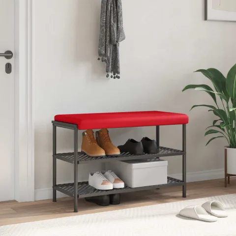 vidaXL Perna pentru bancă Piele artificială Roșu Adâncime 35 cm