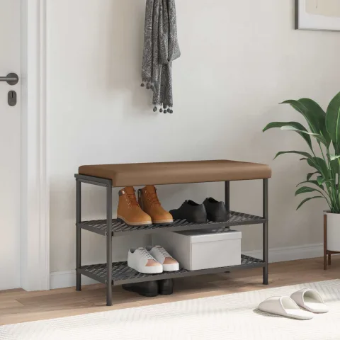 vidaXL Perna pentru bancă Piele artificială Cappuccino Adâncime 35 cm