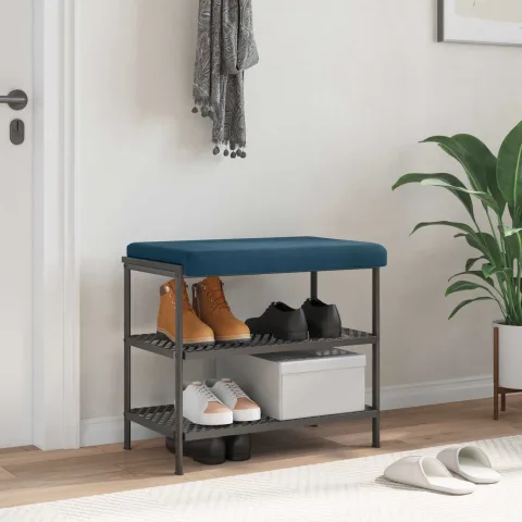 vidaXL Perna pentru bancă Catifea albastru Adâncime 35 cm
