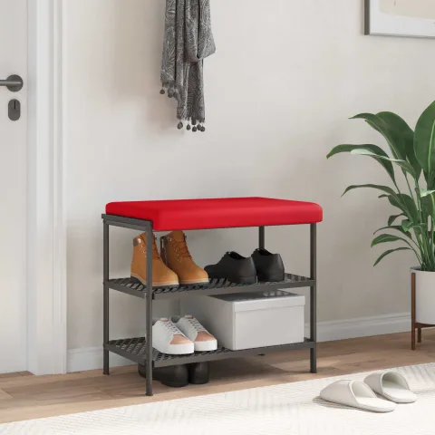 vidaXL Perna pentru bancă Piele artificială Roșu Adâncime 35 cm