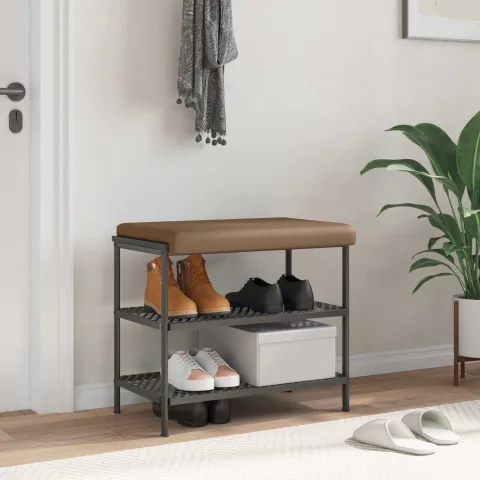 vidaXL Perna pentru bancă Piele artificială Cappuccino Adâncime 35 cm