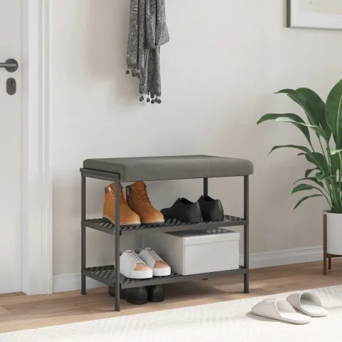 vidaXL Perna pentru bancă cord Gri deschis Adâncime 35 cm