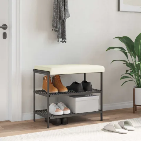 vidaXL Perna pentru bancă cord Crem Adâncime 35 cm
