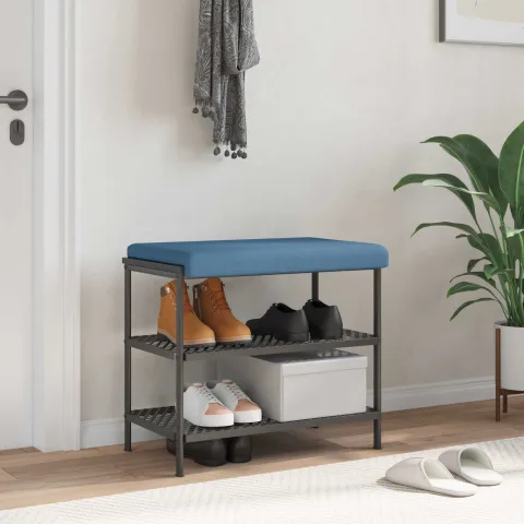 vidaXL Perna pentru bancă cord albastru Adâncime 35 cm