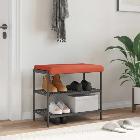 vidaXL Perna pentru bancă cord Roșu portocalie Adâncime 35 cm