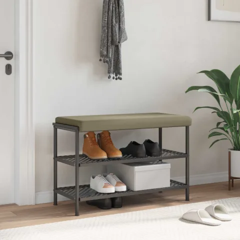 vidaXL Perna pentru bancă Catifea Texturată Kaki Adâncime 35 cm