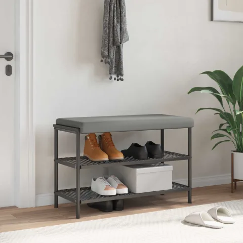 vidaXL Perna pentru bancă Catifea Texturată Gri închis Adâncime 35 cm