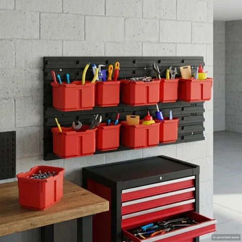 vidaXL Racord pentru Containere Negru și roșu 77,5 x 2 x 39 cm PP