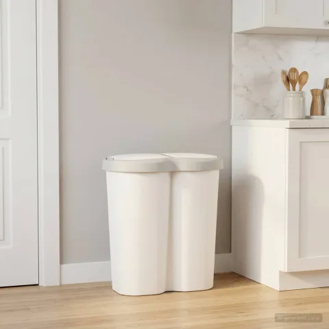 vidaXL Coș de gunoi Alb 48 x 30 x 51 cm PP