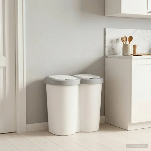 vidaXL Coș de gunoi Alb 49,5 x 30 x 46,5 cm PP